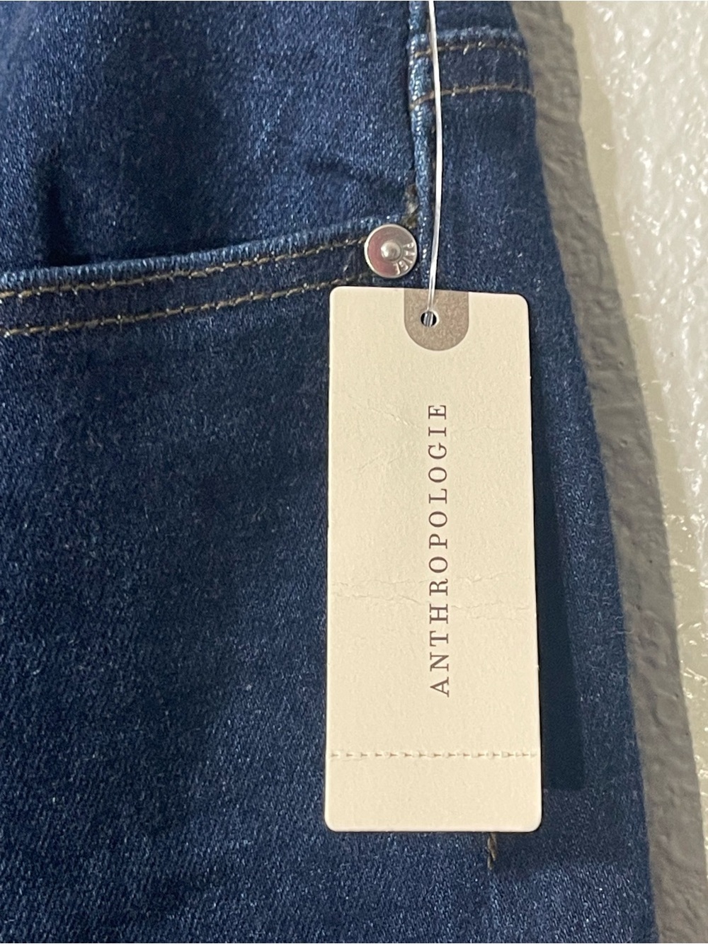 NWT Anthropologie Paige Anessa High Ankle Wide Ankle Dark Wash Jeans  - Size 33 - Picture 2 of 7